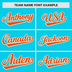 Aqua Orange Raglan Sleeves Authentic Baseball Jersey 3