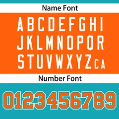 Aqua-Orange Raglan Sleeves Authentic Fashion Football Jersey 4