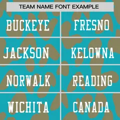Aqua Orange Raglan Sleeves Camo Authentic Football Jersey 3
