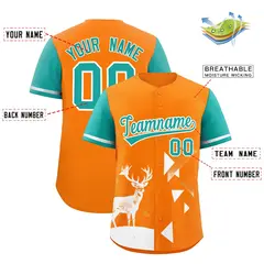 Aqua Orange Raptor Series Raglan Baseball Jersey 2