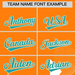 Aqua Orange Raptor Series Raglan Baseball Jersey 4