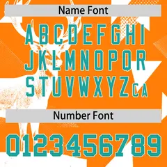 Aqua Orange Raptor Series Raglan Baseball Jersey 5