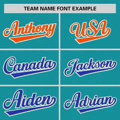 Aqua Orange-Royal Gradient Side Baseball Jersey 3