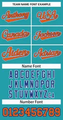 Aqua Orange Royal-White Classic Style Hockey Jersey 3