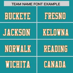 Aqua Orange Shoulder Star Pattern Flag Football Jersey 3