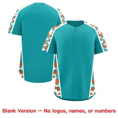 Aqua Orange Side Camo Baseball Jersey 7