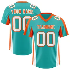 Aqua Orange Side Stripe Authentic Football Jersey