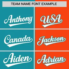 Aqua Orange Split Coconut Tree Design Baseball Jersey 3