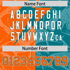 Aqua Orange Split Lightning Pattern Football Jersey 4