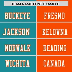 Aqua Orange Split Two Tone Authentic Football Jersey 3