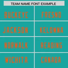 Aqua Orange Square Neckline Football Jersey 3