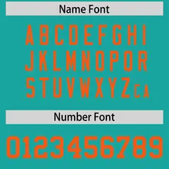 Aqua Orange Square Neckline Football Jersey 4