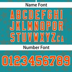 Aqua Orange Star Graffiti Authentic Baseball Jersey 4
