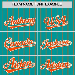 Aqua Orange Stripe Raglan Sleeves Authentic Baseball Jersey 3