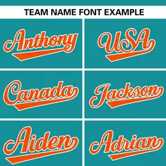 Aqua Orange Stripe Raglan Sleeves Authentic Baseball Jersey 3