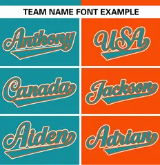 Aqua Orange Stripe-Solid Combo Authentic Baseball Jersey 3