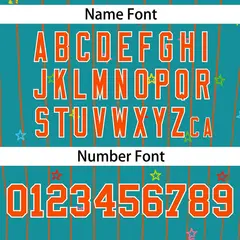 Aqua Orange Stripe Star Pattern Authentic Baseball Jersey 4