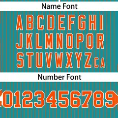 Aqua Orange Striped Fashion Two-Button Softball Jersey 3