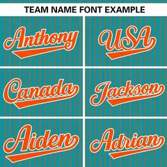 Aqua Orange Striped Pullover Baseball Jersey 3