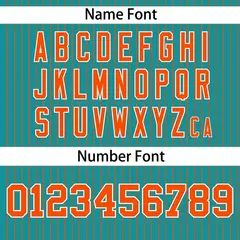 Aqua Orange Striped Pullover Baseball Jersey 4