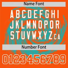 Aqua Orange Swirl Graffiti Baseball Jersey 4