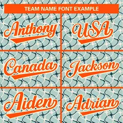 Aqua Orange Texture Graffiti Pattern Baseball Jersey 3