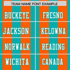 Aqua Orange Thick Stripe Authentic Football Jersey 3