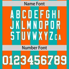Aqua Orange Thick Stripe Authentic Football Jersey 4
