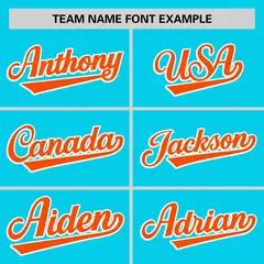 Aqua Orange Thorns Ribbed Authentic Classic Baseball Jersey 3