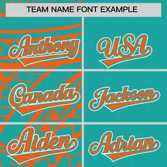 Aqua Orange Tribal Split Baseball Jersey 3