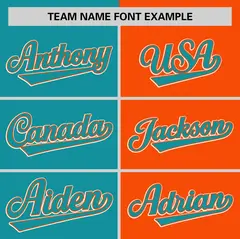 Aqua Orange Two Tone Striped Authentic Baseball Jersey 3