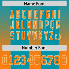 Aqua Orange Vertical Gradient Stripe Team Football Jersey 4
