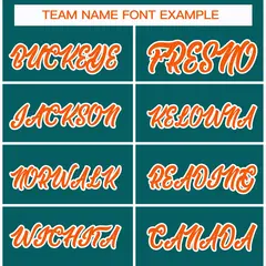 Aqua Orange-White Classic Hockey Jersey 3