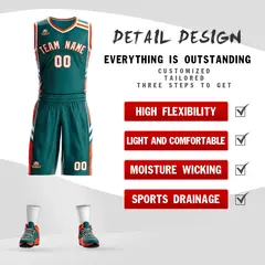 Aqua Orange White Classic Mesh Basketball Jersey Sets 2