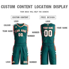 Aqua Orange White Classic Mesh Basketball Jersey Sets 3