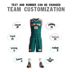 Aqua Orange White Classic Mesh Basketball Jersey Sets 4