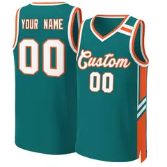 Aqua Orange White Classic Mesh Basketball Jersey