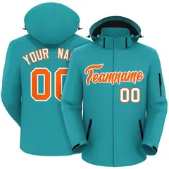 Aqua Orange-White Classic Style Waterproof Jacket 1