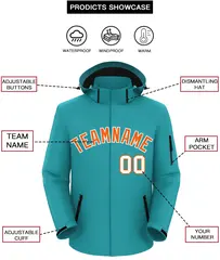 Aqua Orange-White Classic Style Waterproof Jacket 2