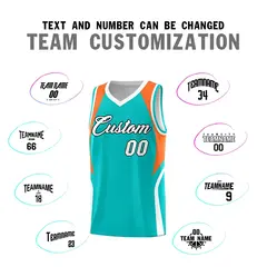 Aqua Orange White Color Block Basketball Jersey 4