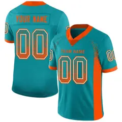 Aqua Orange-White Drift Fashion Mesh Football Jersey 1