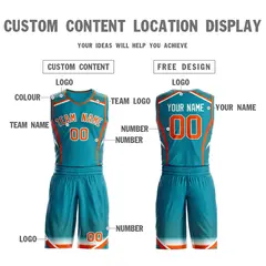Aqua Orange-White Graffiti Points Element Basketball Jersey 3