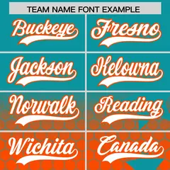 Aqua Orange White Rising Stars Gradient Baseball Jersey 3