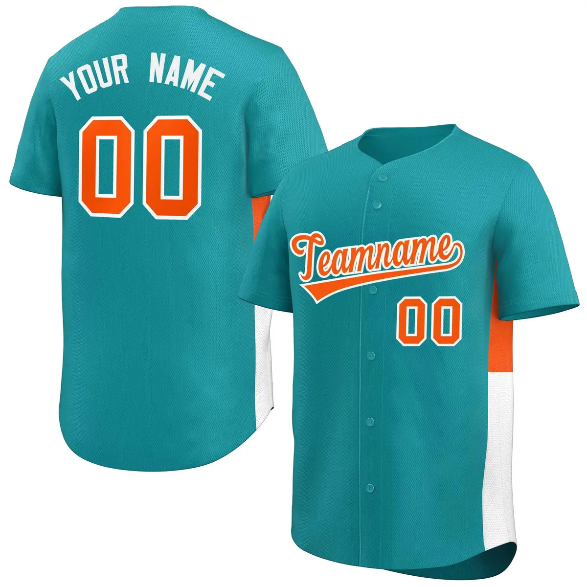 Aqua Orange-White Side Two-Tone Authentic Baseball Jersey