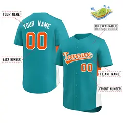 Aqua Orange-White Side Two-Tone Authentic Baseball Jersey 2
