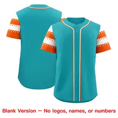 Aqua Orange White Sleeve Flag Lace Baseball Jersey 7