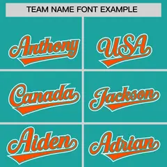 Aqua Orange White Star Series Lace-Up Neck Hockey Jersey 3