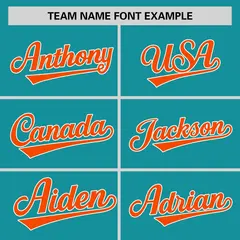 Aqua Orange-White Stripe Raglan Two-Button Softball Jersey 3
