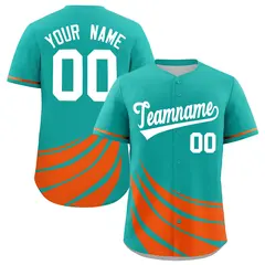 Aqua Orange Wind Mark Graffiti Baseball Jersey 1