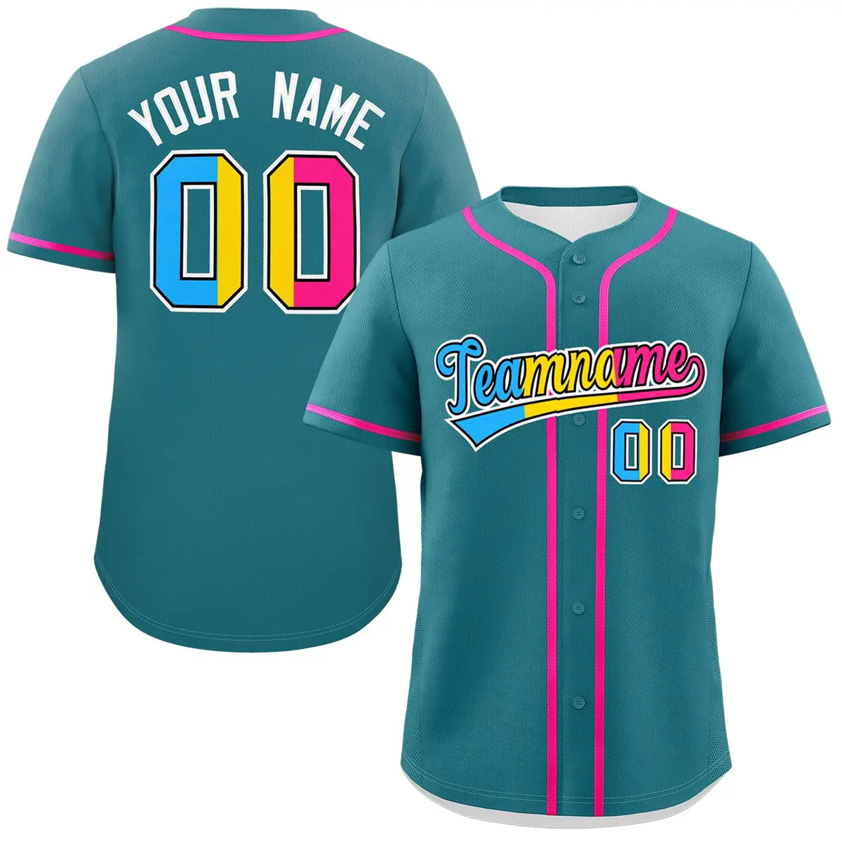 Aqua Pansexuality Pride Month Baseball Jersey